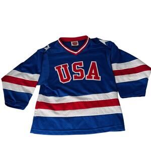 Vintage USA Hockey Jersey Youth Medium 1980 Olympic Team Miracle on Ice Stitched